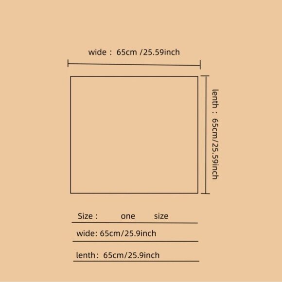 ⭐Elegant Bandana Square Scarf FLORAL Silky Satin Soft Beige Brown Neutral hijab - Picture 8 of 8